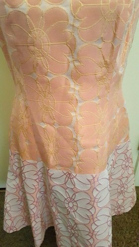 B Michael America Size 12 A Line Pink Brocade Floral Dress W Bolero Jacket Lined - Picture 8 of 12