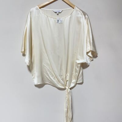 INTERMIX Knotted Tie Silk Dolman Top Blouse Size L NWT