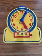 Two Way Teaching Clock Learn to tell Time Yellow Learning In Mind