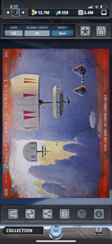 Topps Star Wars Digital Card Trader Red Concept Art Weeklies 2020 Bespin Award - Picture 1 of 1