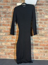 Pretty Little Thing Plus Black Tie Front Knitted Midi Dress XXXL New With Tags