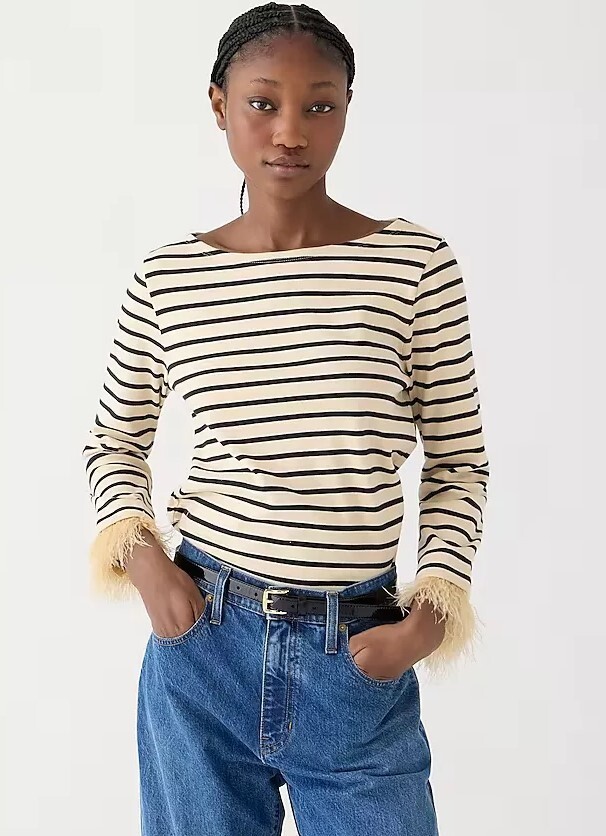 IENA 別注 BIG MARINE BOATNECK Striped Boatneck Shirt | Brooks Brothers