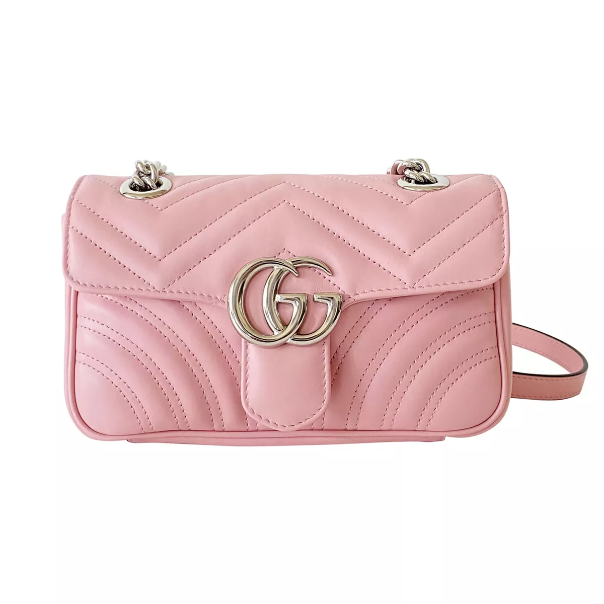 Gucci GG Marmont Shoulder Bag Matelasse Mini Light Pink