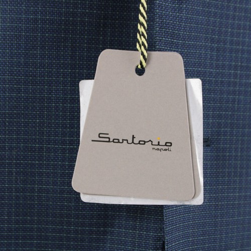 Sartorio Kiton NWT 100% Wool Sport Coat Size 60R (50R US) In Blue w/ Green Check - Picture 13 of 14