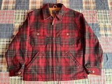 Vintage Woolrich Buffalo Plaid Wool Flannel Full Zip Jacket Coat Men s Size M