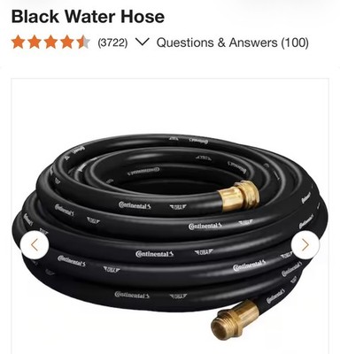 Premium 5/8 in. x 50 ft. Commercial Grade Rubber Black Water Hose by Continental
