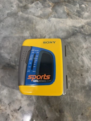 Sony Sports Walkman Vintage WM-FS191 Yellow AM/FM Radio Cassette Player  Tested