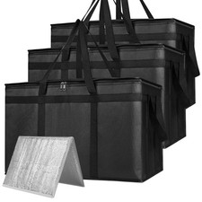 XXXL Insulated Food Delivery Bags 90lb Load Capacity 23x15x14 - Removable Hard