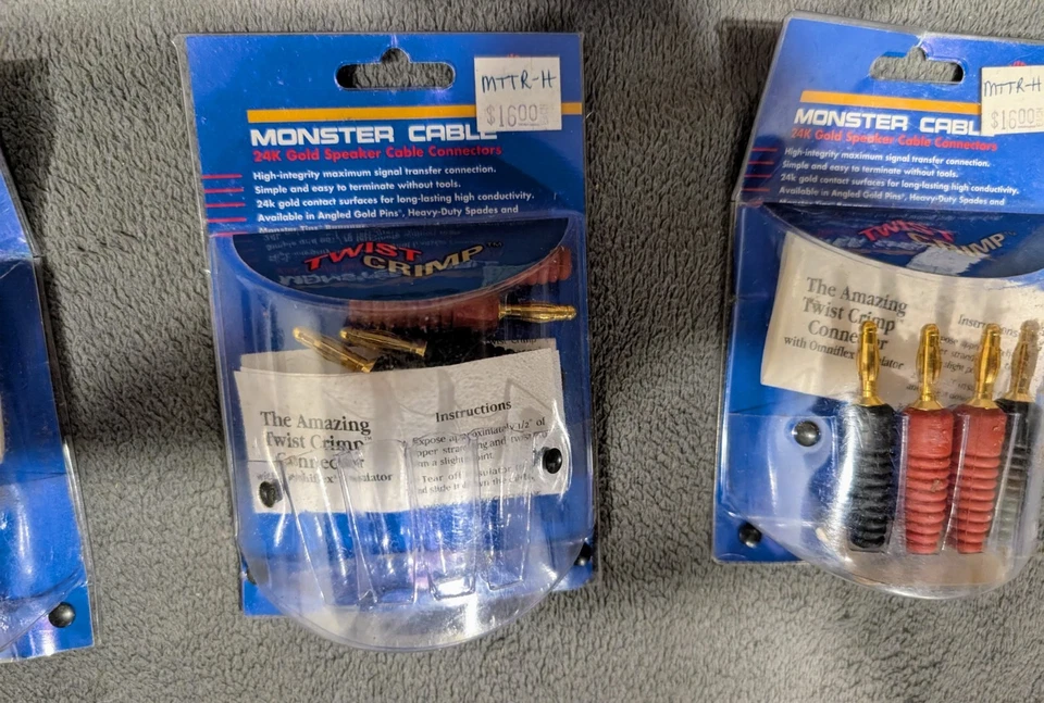 Título: Lote de 7 conectores de altavoz Monster Cable Twist Crimp de colección NOS GSTR-H Foto 3 de 4
