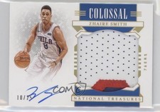 2019-20 National Treasures Colossal Material Prime 10/25 Zhaire Smith Auto 0so2