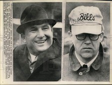 1967 Press Photo Chiefs' Hank Stram & Bills' Joe Collier, football coaches, NY