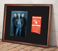 RUSH FRAMED 13"x17" Signed Photo & Concert Ticket DISPLAY REPRO  hard rock heavy