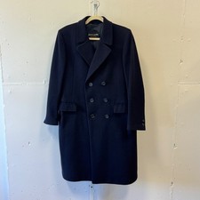 Pierre Cardin Mens Navy 100 Wool Double Breasted Overcoat Long Coat Wallachs