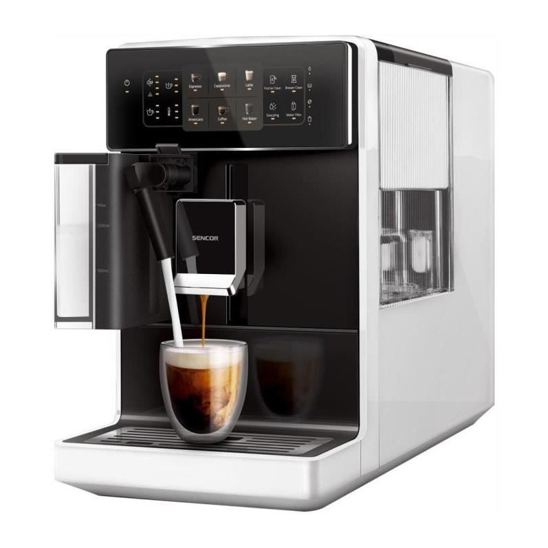 Machine a expresso silencieuse Sencor SES 9301WH anti calcaire avec broyeur