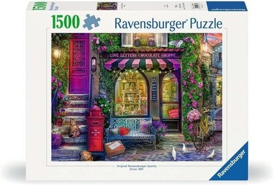 NEW SEALED Ravensburger 00737 Love Letters Chocolate Shop 1500 Pc Jigsaw Puzzle