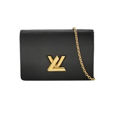 Louis Vuitton Twist Black Epi Leather WOC Gold Chain Shoulder Crossbody Bag AUTH