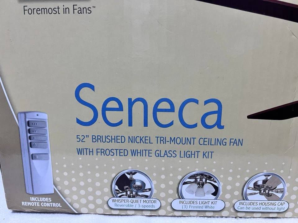 NEW Century Series 52” Ceiling Fan w/3-Light Kit Remote Control Whisper Quiet - Image 2 of 4