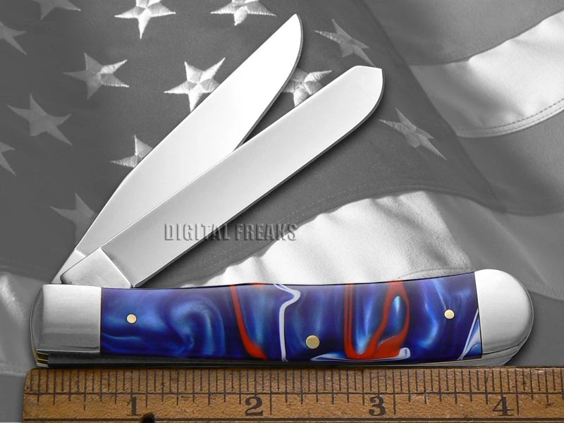 Case xx Knives Trapper Patriotic Kirinite Handle Pocket Knife Stainless 11200 - Image 3 of 4
