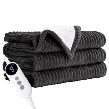 Heated Blanket Electric Throw, 50"X60" Heating Blanket Throw, 9 Heat Levels & 2-