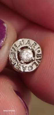 Bvlgari BVLGARI BVLGARI Stud Earrings 18k White Gold Diamond 0.20 ctw