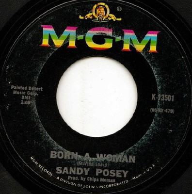 Sandy Posey - Born A Woman - Used Vinyl Record 7 - G8100z