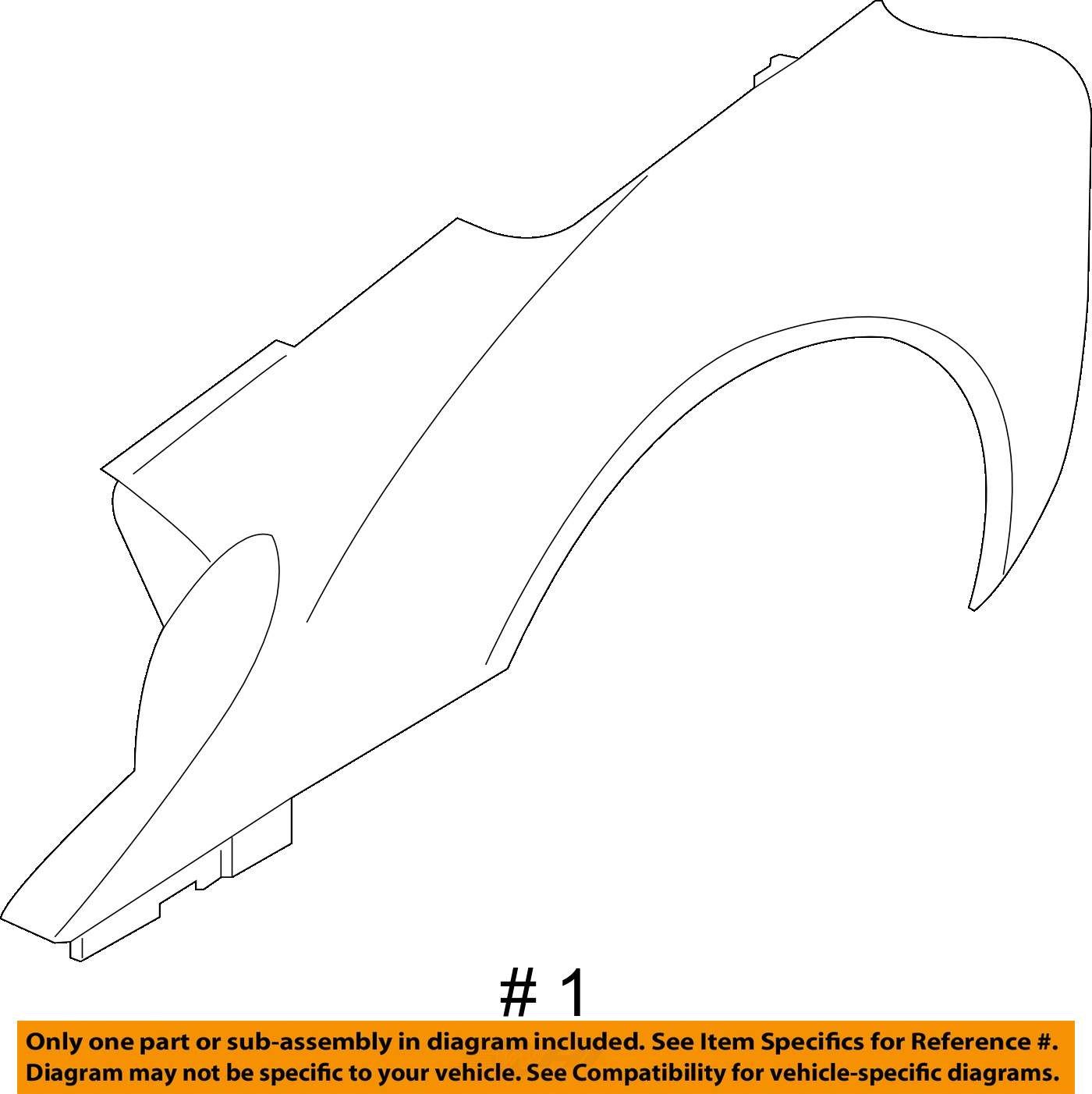 2014-2020 BMW I8 REAR LEFT UPPER QUARTER PANEL SPOILER WING (P5L) 51447336416
