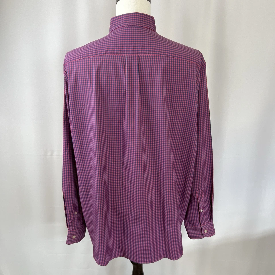Vineyard Vines Long Sleeve Button Down Whale Shirt Pink/Blue Gingham Men's XL - Image 3 of 4