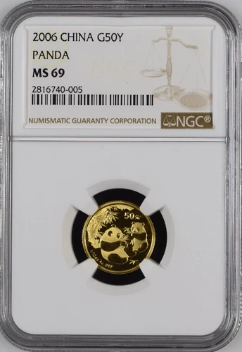 2006 CHINA PANDA GOLD 1/10 oz 50 YUAN G50Y NGC MS 69 MS69