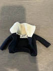 Vintage Barbie Black w/ White Angora Collar Cardigan Sweater
