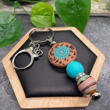4.5 Stainless Steel Silicone Bead Keychain Purse Backpack Western New C1001