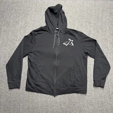 Armani Exchange AX Hoodie Sweatshirt Jacket Mens XL Black Logo Full Zip