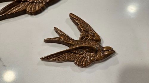Juego de 3 placas de pared Burwood Brown Flying Swallow Birds #2650 1983 Homco - Imagen 2 de 10