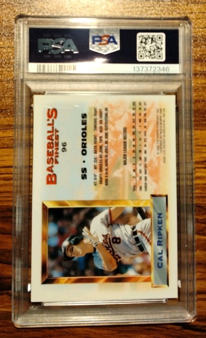 Cal Ripken Jr 1993 Topps Finest Baseball #96 PSA 8. Original Owner. New Slab. view 6