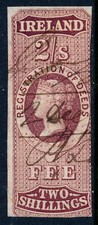 1861 Ireland 2/ Registration of Deeds, revenue stamp, RD5 used, imperforate #1