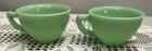 2 Rare McKee Laurel Jadeite Coffee Cups Uranium Depression Glass 1930s VG