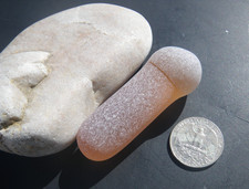 Sea Glass, Tan / Amber Pestle Looking with a Clear End