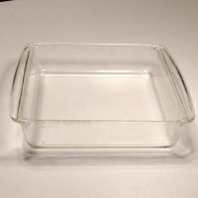 Pyrex 222 Clear Glass 8x8  Rectangular Casserole Baking Dish 2 Qt w/ Handles 