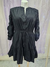 ASTR The Label Midi Dress Black Size LARGE Button Up