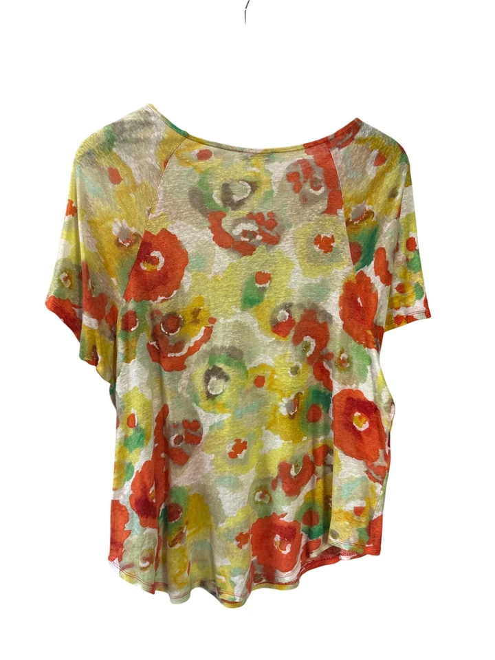 Top Coldwater Creek Mujer Estampado Floral Lino XL Abstracto Colorido Boho Retro Foto 2 de 4