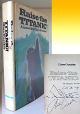 Clive Cussler - RAISE THE TITANIC! - SIGNED Titanic Doodle GET IT UP! 1st UNREAD