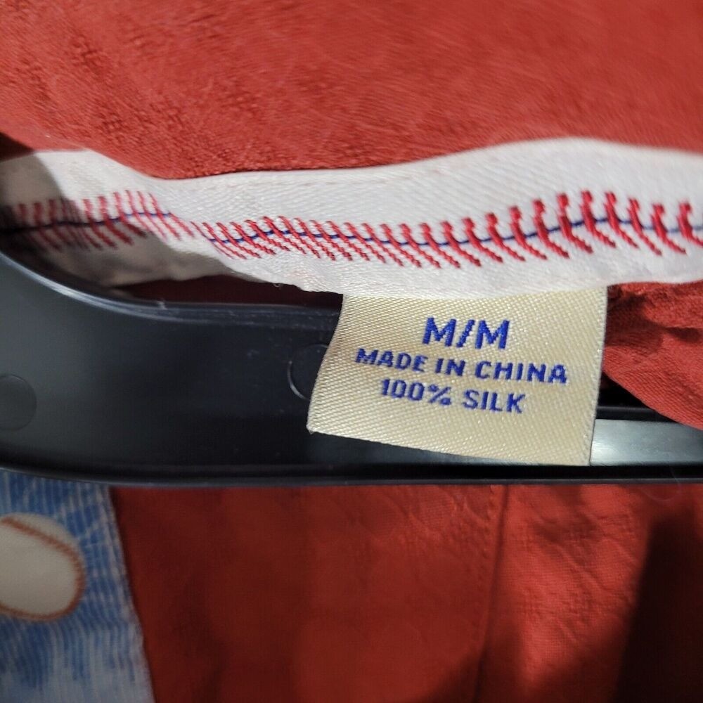 Tommy Bahama Silk Camp Shirt Boston Red Sox MLB Baseball Embroidered Men's M