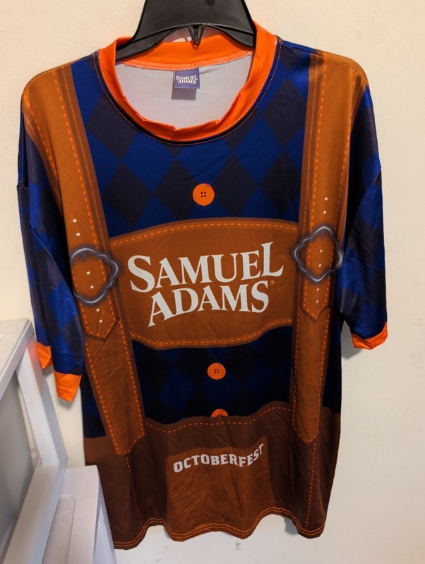 Samuel Adams Oktoberfest Shirt Men’s Blue Orange Costume Tee XL