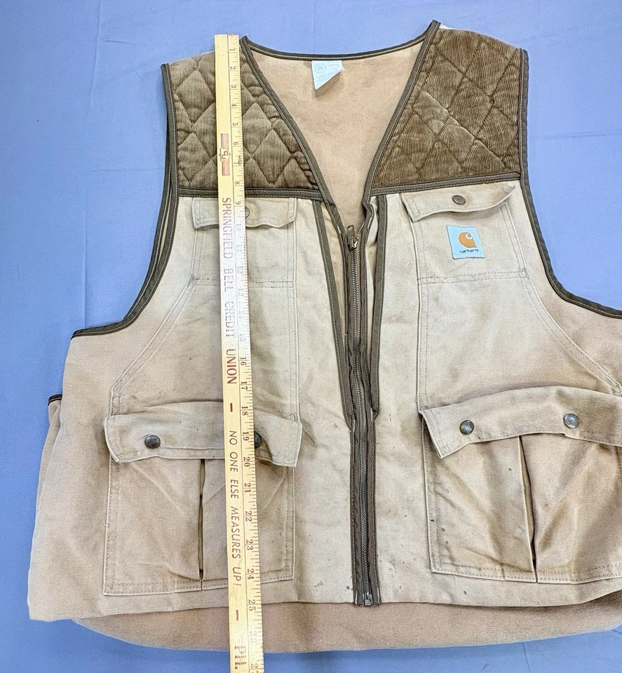 Vintage Carhartt Hunting Vest Brown Duck Game Pouches Men’s XL - Image 4 of 4