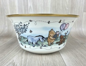 Lenox Disney Classic Pooh Birthday Bowl Ivory Fine China USA Tigger Gold Rim