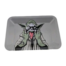 Smoke Arsenal Premium Metal Rolling Tray Star Wars Yoda Gnarly Gray Ashtray New