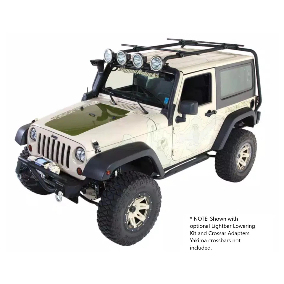 Rugged Ridge Sherpa Black Coated Steel Roof Rack for 07-18 Jeep Wrangler JK 2Dr Foto 2 de 4