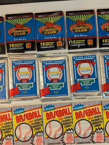 3 Factory Sealed Quality MLB Packs! 89 Upper Deck/89 Fleer/91 Stadium Club