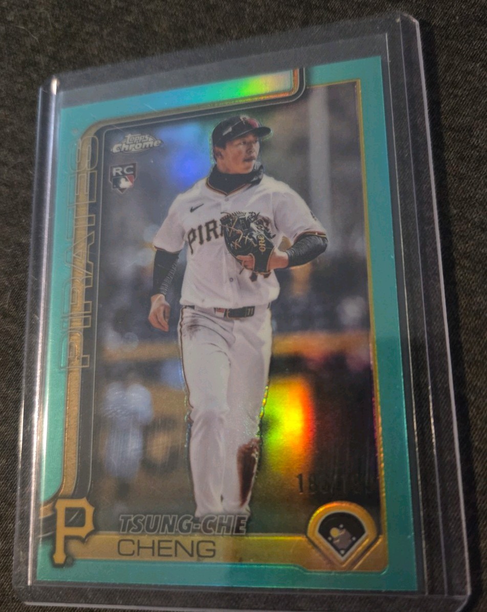 2025 Topps Chrome Update Tsung-Che Cheng #USC74 Aqua Refractor RC /199