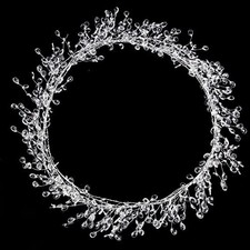 FOIMAS 16ft Clear Wire Bead Garland Strand Ice Faux Crystal Bead String Acrylic