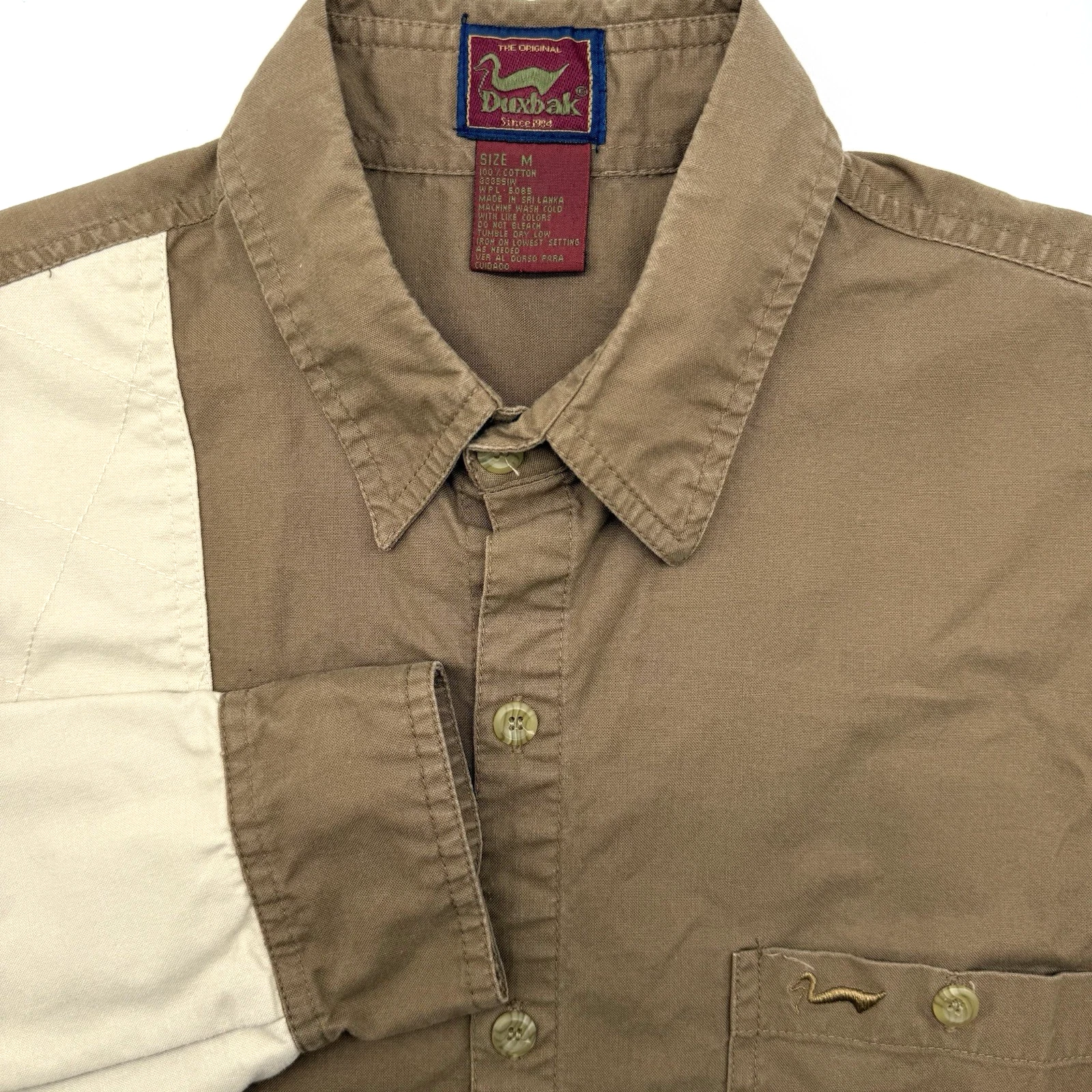 DUXBAK Shooting Shirt Mens Medium Brown Hunting Outdoors Recoil Classic Heritage